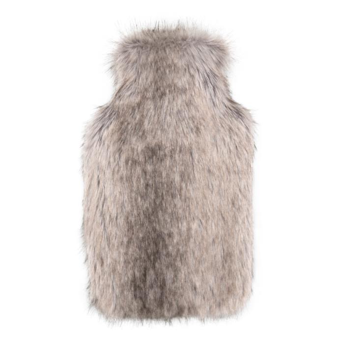 totes toasties® Ladies Tipped Faux Fur Hot Water Bottle & Super Soft Sock Set Brown Extra Image 3